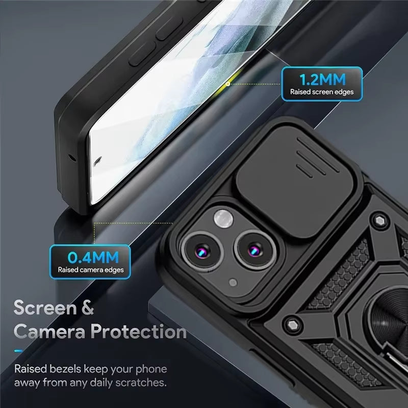 Armor Shockproof Magnetic Ring Stand Holder Case for Iphone 13 12 11 14 Pro Max X XR XS Max 12 13 Mini 7 8 plus 11Pro Back Cover