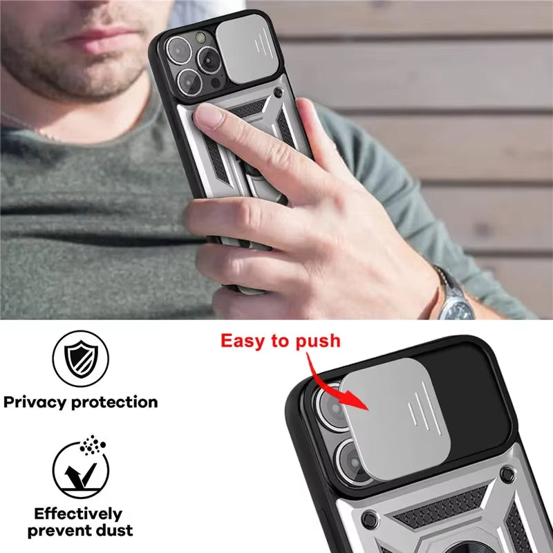 Armor Shockproof Magnetic Ring Stand Holder Case for Iphone 13 12 11 14 Pro Max X XR XS Max 12 13 Mini 7 8 plus 11Pro Back Cover