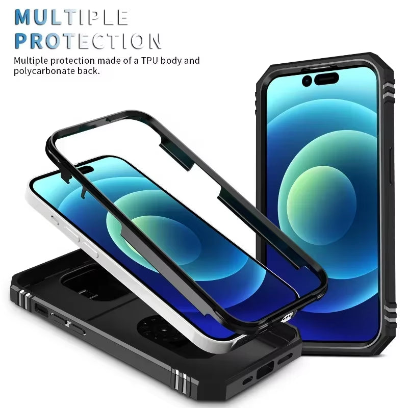 Case for Iphone 17 16 15 14 Pro Max 13 12 Pro plus XR 360 Full Body Rugged Protective Slide Camera Stand Protection Ring Cover