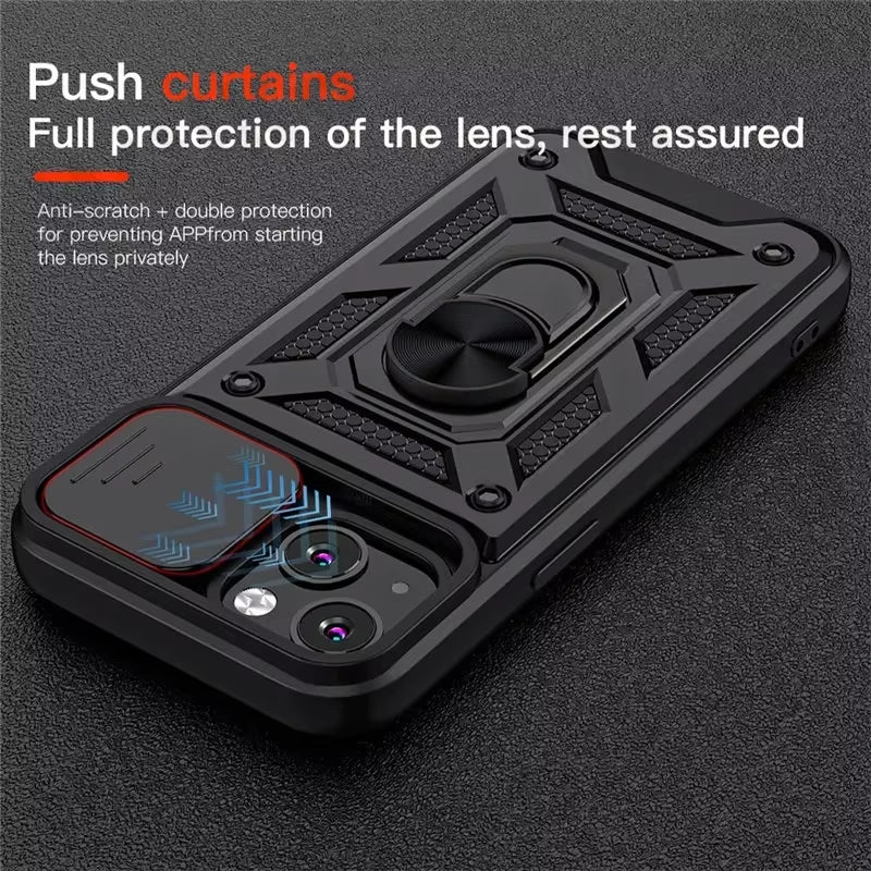 Armor Shockproof Magnetic Ring Stand Holder Case for Iphone 13 12 11 14 Pro Max X XR XS Max 12 13 Mini 7 8 plus 11Pro Back Cover